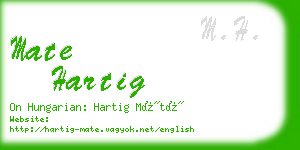 mate hartig business card